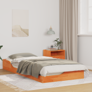 vidaXL Sängram Vaxbrun 80 x 200 cm Massiv furu