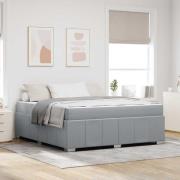 vidaXL Sängram med madrass Ljusgrå 180 x 200 cm tyg