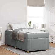 vidaXL Sängram med madrass Ljusgrå 80 x 200 cm tyg