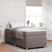 vidaXL Sängram med madrass Taupe 90 x 190 cm tyg