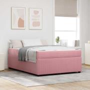 vidaXL Sängram med madrass Övrigt Rosa 140 x 200 cm Sammet