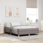 vidaXL Bäddfjäder med madrass Taupe 140 x 190 cm tyg