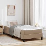 vidaXL Sängram med madrass Cappuccino 90 x 200 cm tyg