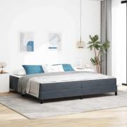 vidaXL Kontinentalsäng med madrass Mörkgrå 200 x 200 cm Sammet
