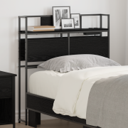 vidaXL Förvaringshuvudgavel Svart ek 90 cm Konstruerat trä