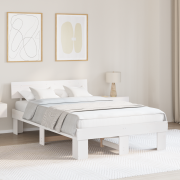 vidaXL Sängram med huvudgavel Vit 140 x 190 cm Massiv furu