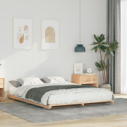 vidaXL Sängram Brun 140 x 200 cm Massiv furu