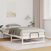 vidaXL Sängram med bärhandtag Vit 75 x 190 cm Massiv furu