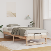 vidaXL Sängram med bärhandtag Brun 90 x 210 cm Massiv furu