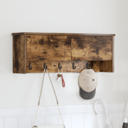 vidaXL Väggmonterad Klädhängare med hylla Rökfärgad ek 80 x 20 x 30 cm