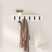 vidaXL Väggmonterad Klädhängare med hylla Väggmonterad Vit 60 x 10.5 x...