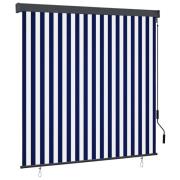 vidaXL Rullgardin utomhus 160x250 cm blå och vit