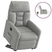 vidaXL Elektrisk reclinerfåtölj med uppresningshjälp mikrofibertyg