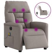 vidaXL Elektrisk massagefåtölj taupe tyg