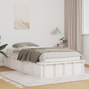 vidaXL Sängram med lagring Vit 90 x 190 cm trä