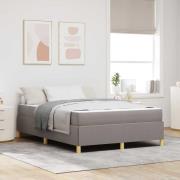 vidaXL Sängram med madrass Taupe 140 x 190 cm tyg