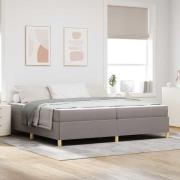 vidaXL Sängram med madrass Taupe 200 x 200 cm tyg