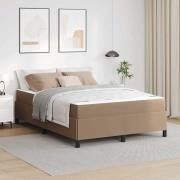 vidaXL Sängram med madrass Cappuccino 140 x 190 cm Konstläder
