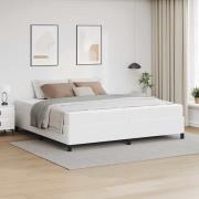 vidaXL Sängram med madrass Vit 200 x 200 cm tyg