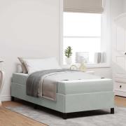 vidaXL Sängram med madrass Ljusgrå 90 x 200 cm tyg