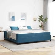vidaXL Sängram Övrigt Mörkblå och vit 200 x 200 cm Sammet