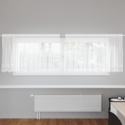 vidaXL Spetsgardin med gardiner Blommor Vit 300 x 80 cm Polyester