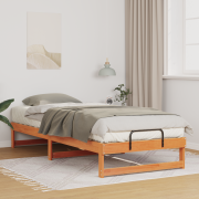 vidaXL Sängram med bärhandtag Brun 100 x 220 cm Massiv furu