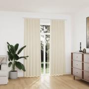 vidaXL Mörkläggningsgardiner 2 st m. krokar sammet gräddvit 140x225 cm