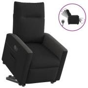 vidaXL Elektrisk reclinerfåtölj med uppresningshjälp svart tyg