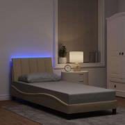 vidaXL Bed Frame without Mattress "Hanko" Cream 90x190cm Fabric