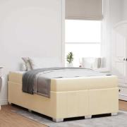 vidaXL Sängram med madrass Kräm 120 x 190 cm tyg