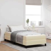 vidaXL Bäddfjäder med madrass Kräm 90 x 200 cm tyg