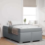 vidaXL Sängram med madrass Ljusgrå 120 x 200 cm tyg