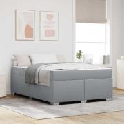 vidaXL Sängram med madrass Ljusgrå 140 x 200 cm tyg