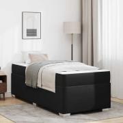 vidaXL Sängram med madrass Svart 80 x 200 cm tyg