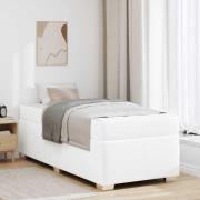 vidaXL Sängram med madrass Vit 80 x 200 cm tyg