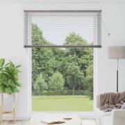 vidaXL Fönsterpersienn med gardiner Silver Aluminium