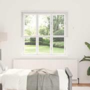 vidaXL Fönsterpersienn med gardiner Manuell Vit Aluminium
