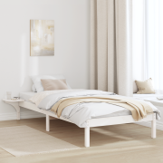 vidaXL Sängram med sängbord Vit 90 x 200 cm Vit