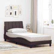 vidaXL Sängram utan madrass mörkbrun 80x200 cm tyg