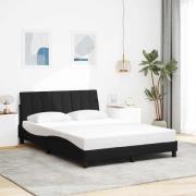 vidaXL Bed Frame without Mattress "Hanko" Black 140x190cm Fabric