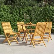 vidaXL Hopfällbara trädgårdsstolar 4 st 47x47x89 cm massiv teak