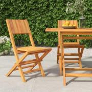 vidaXL Hopfällbara trädgårdsstolar 2 st 47x61x90 cm massiv teak