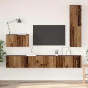 vidaXL TV-bänkset 4 pcs Gammalt trä 200 x 30 x 30 cm Konstruerat trä
