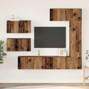 vidaXL TV-bänkset 6 pcs Gammalt trä 30.5 x 30 x 90 cm Konstruerat trä