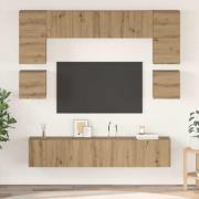 vidaXL TV-bänkset Väggmonterad 8 pcs artisan ek Konstruerat trä