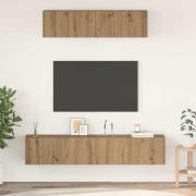 vidaXL TV-bänkset Väggmonterad 4 pcs artisan ek Konstruerat trä