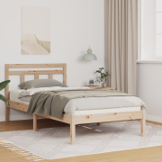vidaXL Sängram Brun 75 x 190 cm Massiv furu