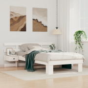 vidaXL Sängram med låda med huvudgavel Vit 75 x 190 cm Massiv furu