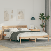vidaXL Sängram med LED -remsljus med huvudgavel Brun 160 x 200 cm Mass...